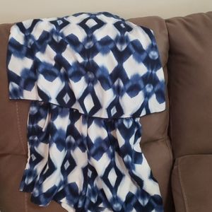 Blue and white romper